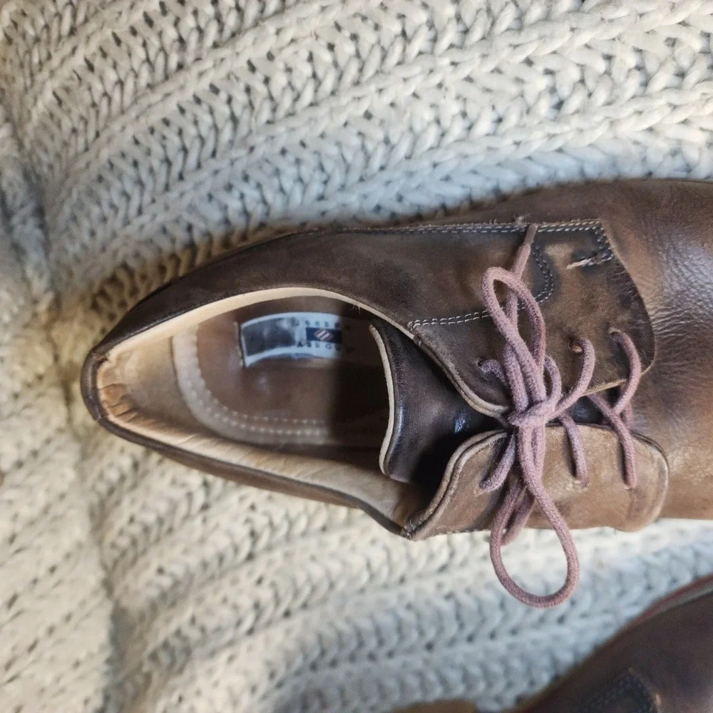 Joseph Abboud Men's Brown Leather Cap Toe Derby Dress Shoes Size 9.5D